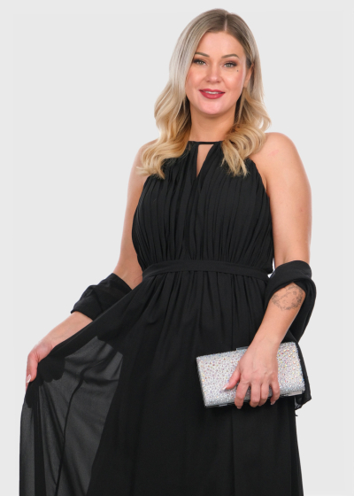 Eliya black long evening dress