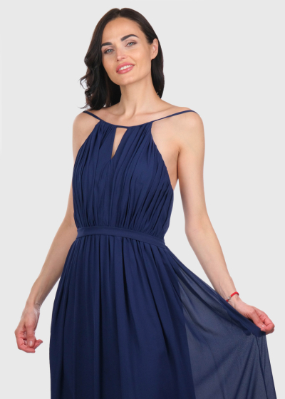 Eliya dark blue long evening dress