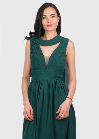Elke dark green short evening dress