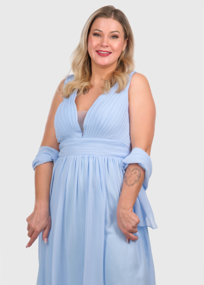 Elke light blue short evening dress