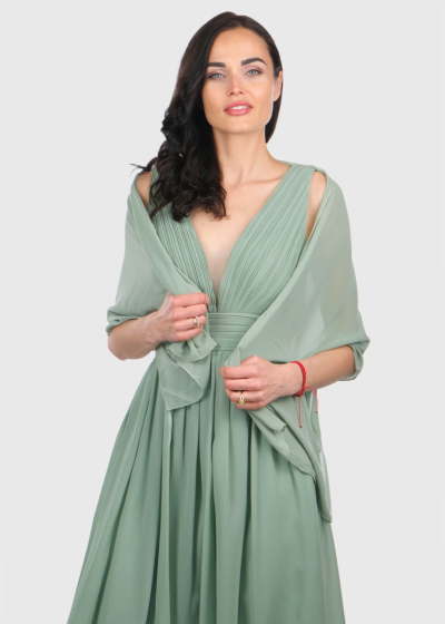 Elke light green short evening dress