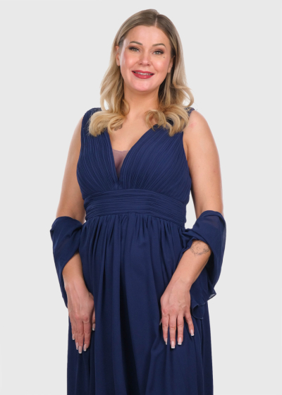 Elke dark blue short evening dress