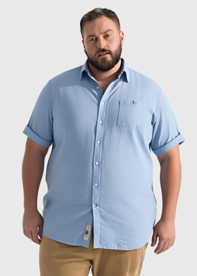 Dionisio Plus Size light blue short sleeve shirt