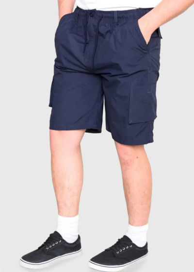 Dail Plus Size dark blue shorts with patch pockets