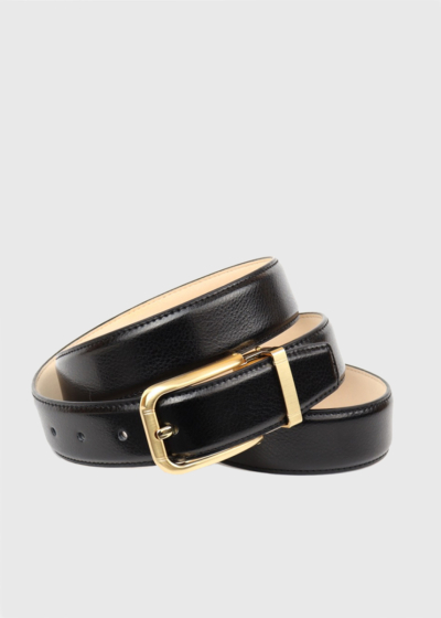 Black leather men's belt