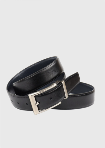 Black leather men's belt