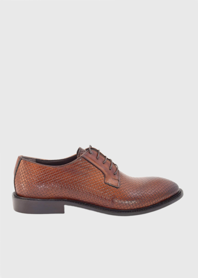 Brown leather lace-up shoes