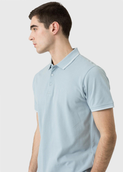 Light blue men's polo shirt