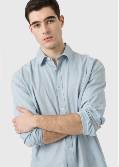 Light blue linen men's shirt