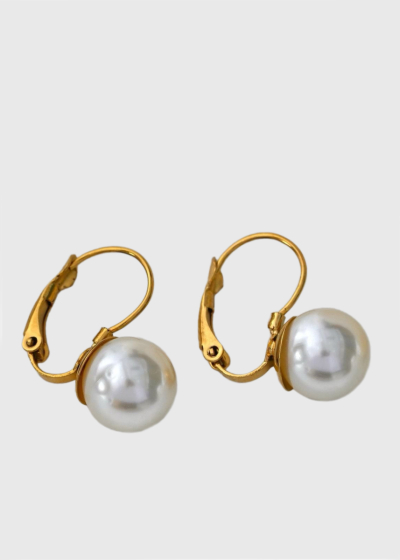 Etna gold-colored earrings with pearls