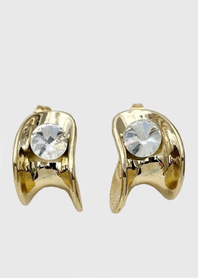 Enna gold-colored earrings with crystals