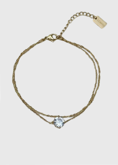 Estel gold-colored necklace with crystals