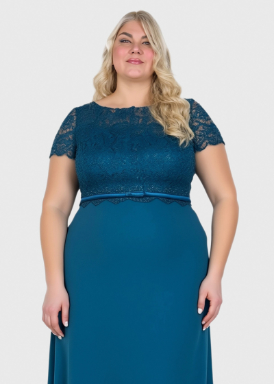 Gulnara Plus Size blue short evening dress