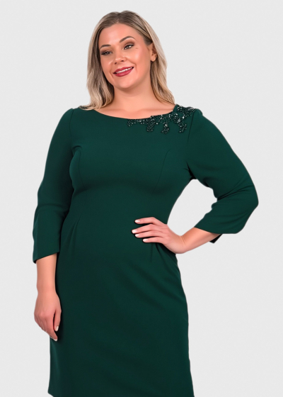 Santina green short evening dress