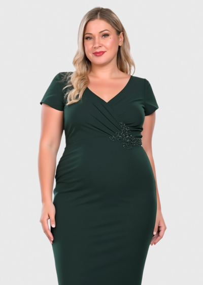 Amara green long evening dress