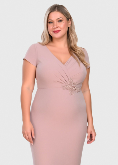 Amara light pink long evening dress