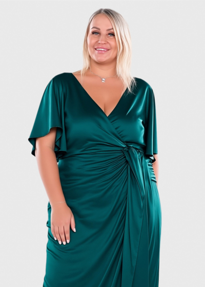 Visola Plus Size green long evening dress