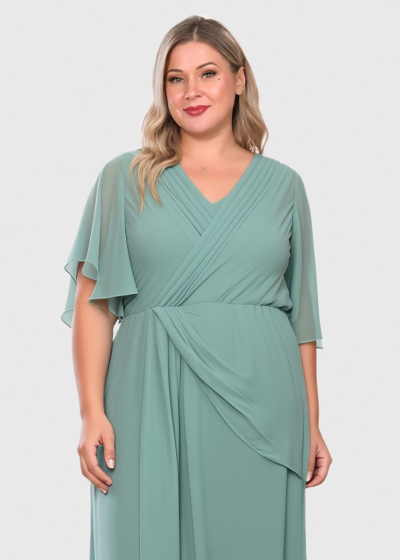 Vinga Plus Size light green long evening dress