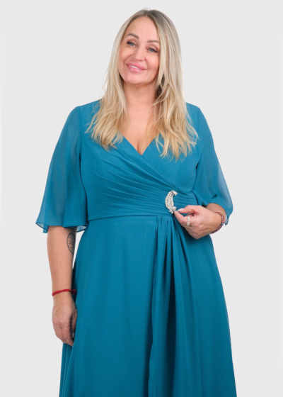 Ellis Plus Size blue long evening dress