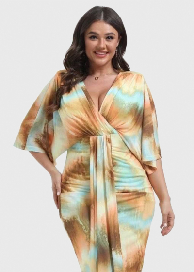 Inaya Plus Size yellow evening dress