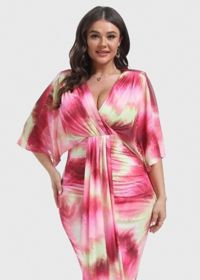 Inaya Plus Size pink evening dress