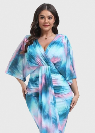 Inaya Plus Size blue evening dress