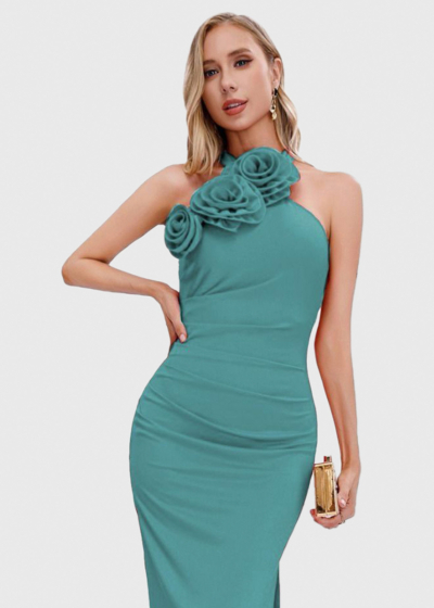 Isalie long fitting evening dress