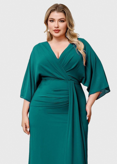 Joanna Plus Size green long evening dress