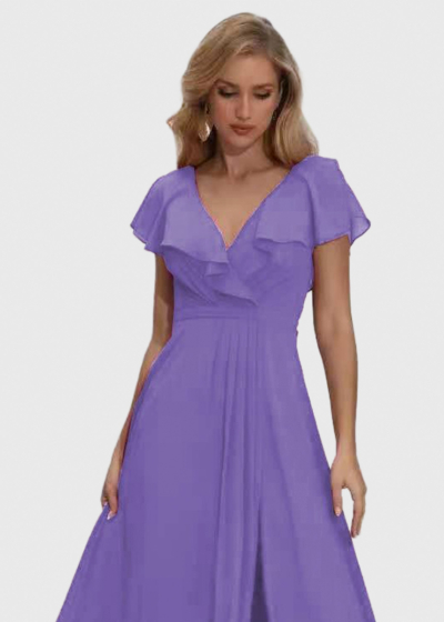 Jennet light purple long evening dress