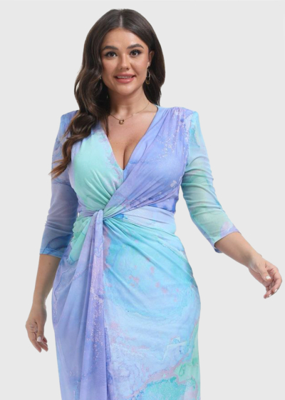 Jennifer Plus Size printed evening dress