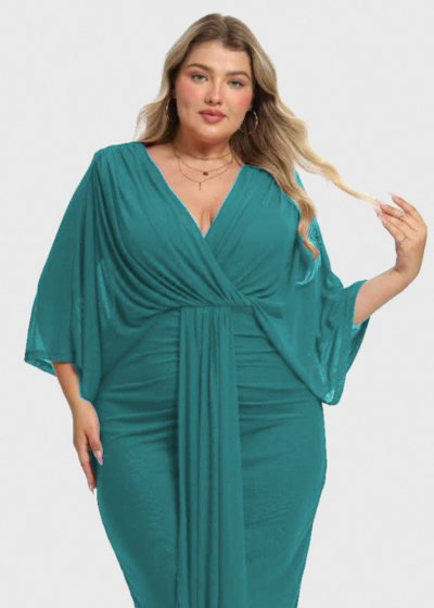 Janna Plus Size green evening dress