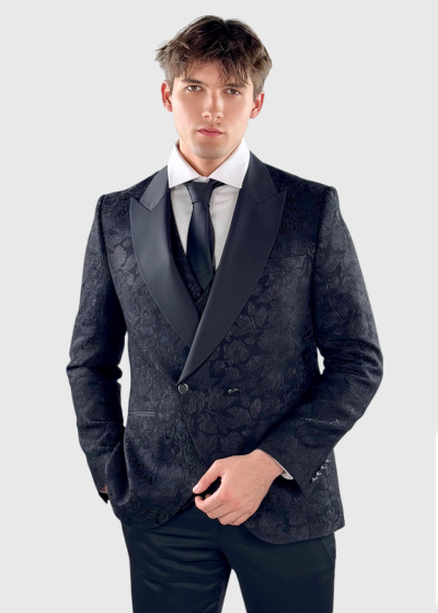 Jeremy Slim Fit black suit with pattern
