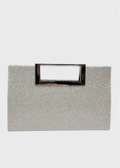 Jemina silver sparkle clutch