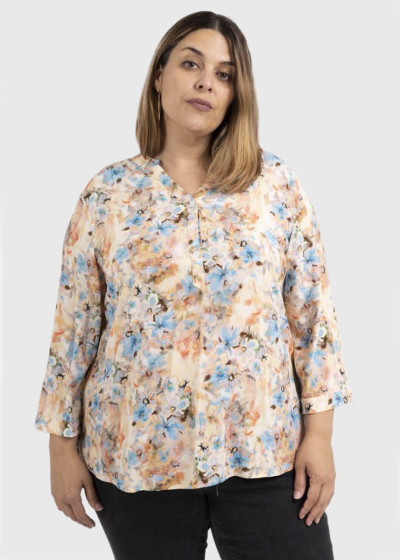 Karianna Plus Size floral printed blouse