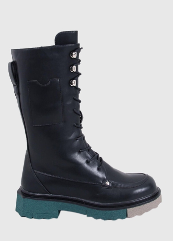 Manuela black womens lace-up boots