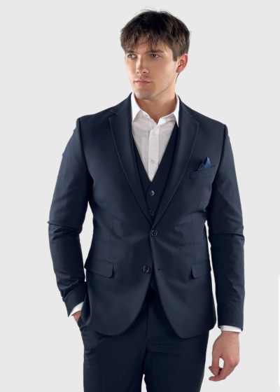Duman Plus Size dark blue men's blazer