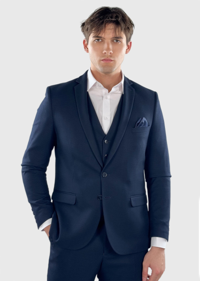 David Regular Fit dark blue men's suit