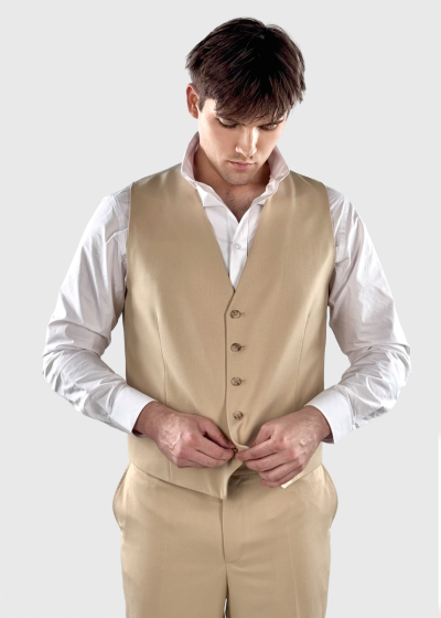 Dean beige mens classic vest