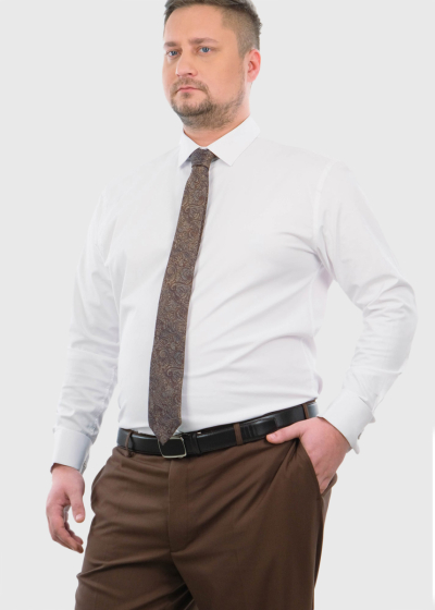 Regular Fit Plus Size white men's shirt