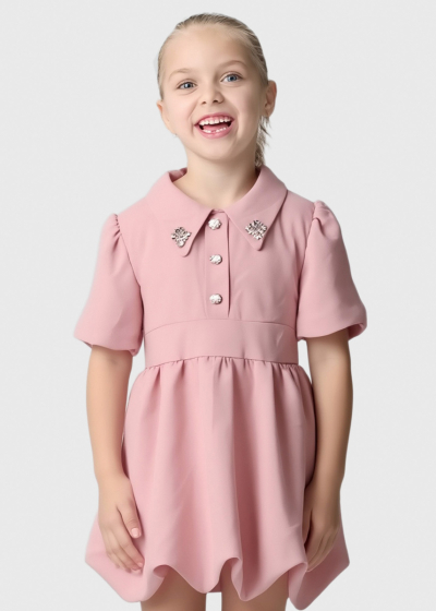 Kia light pink short dress