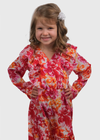 Keren pink dress in floral print