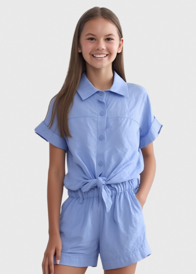 Karen light blue suit