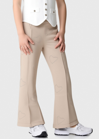 Kardelein beige pants with rhinestones