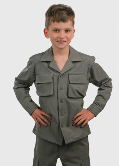 Chicho green suit with patch pockets