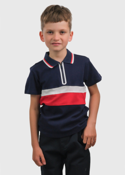 Clay dark blue zipped t-shirt