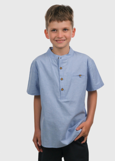 Cross light blue short sleeve shirt