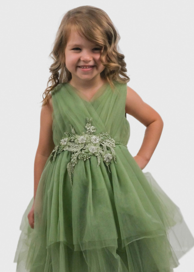 Corneliu green frill dress