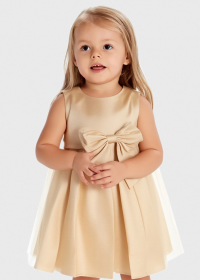 Kalisha gold dress with bow