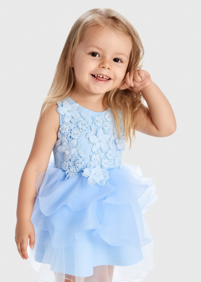 Kristína light blue dress with embellished upper