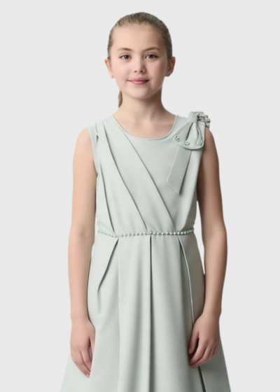 Kiona light green zipped dress